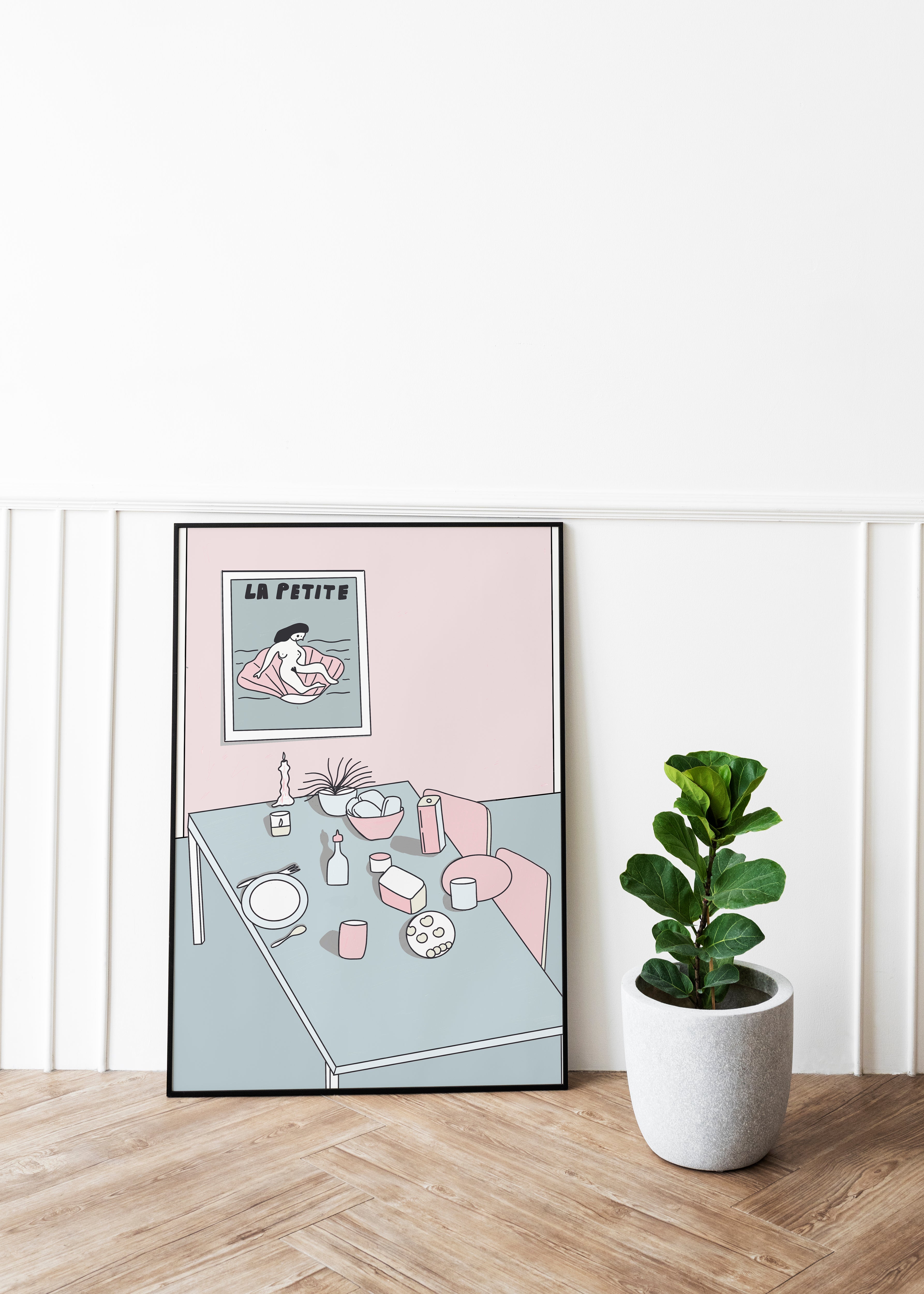 ვარდისფერი ინტერიერი