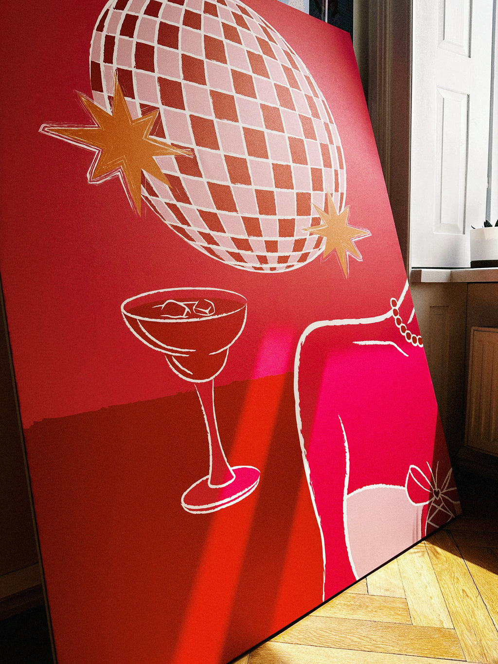 Disco Ball canvas artwork on subframe – Mariam Kantaria