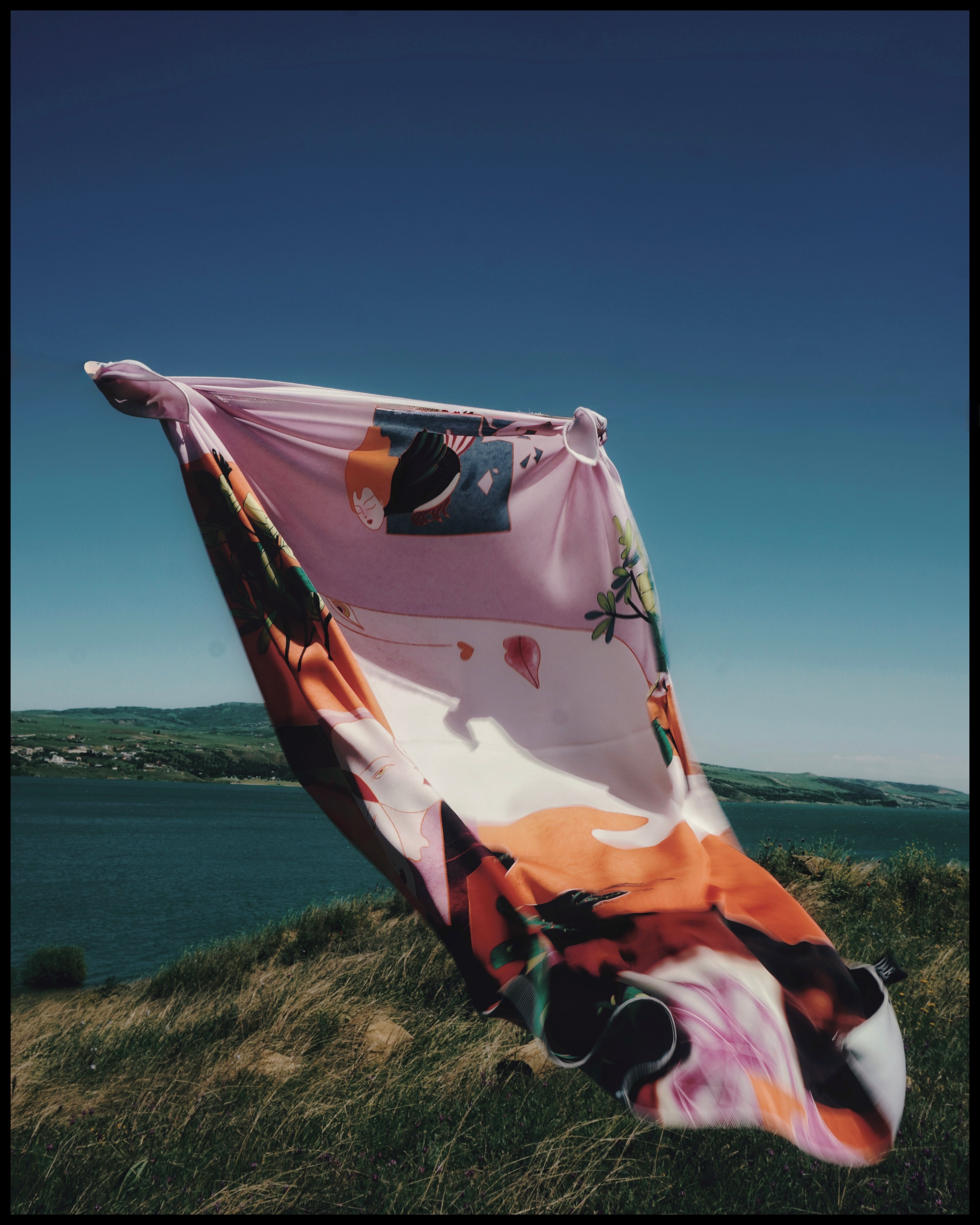 colorful scarf by DAE and Leah Han in the nature