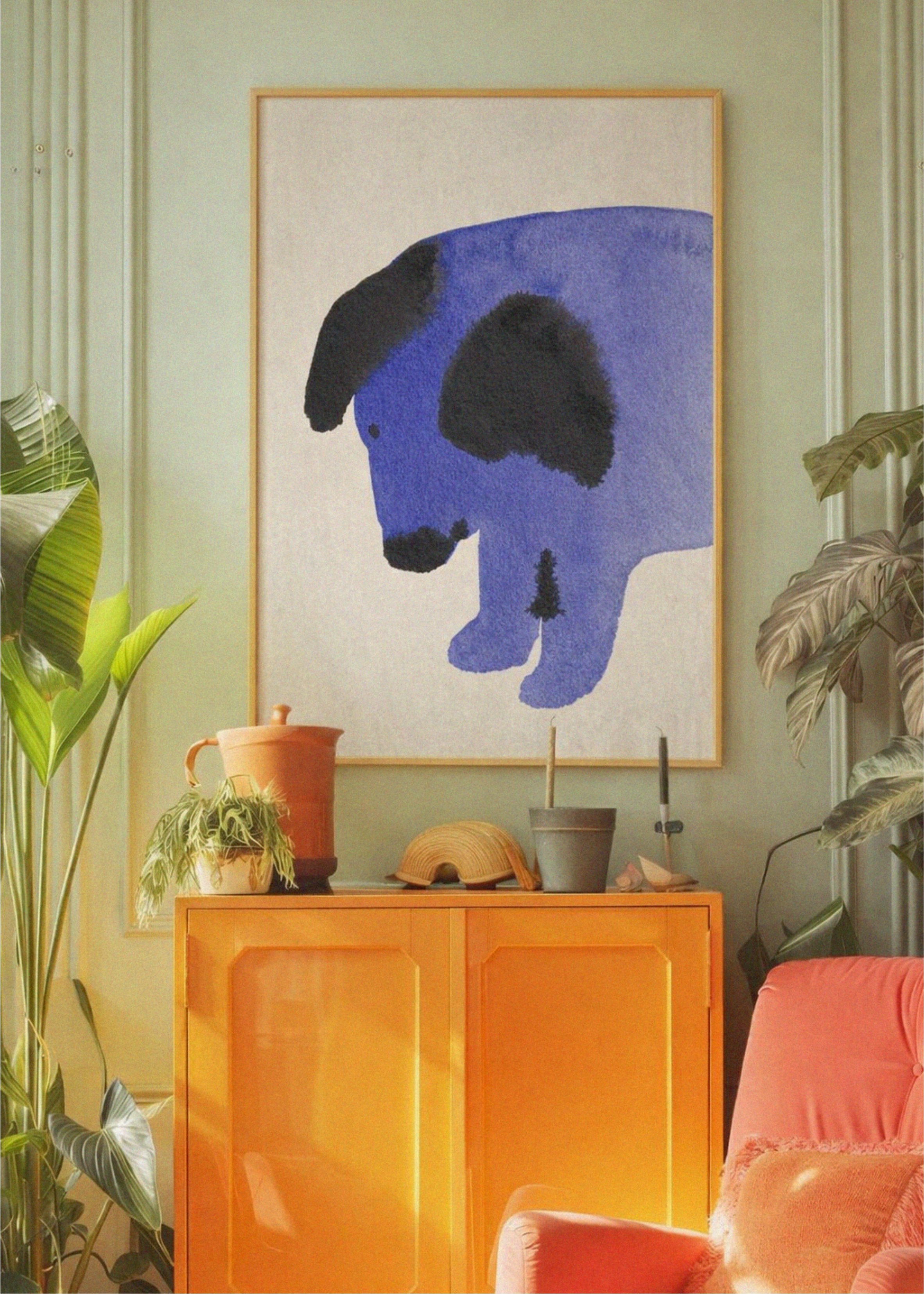 dog poster in the interior