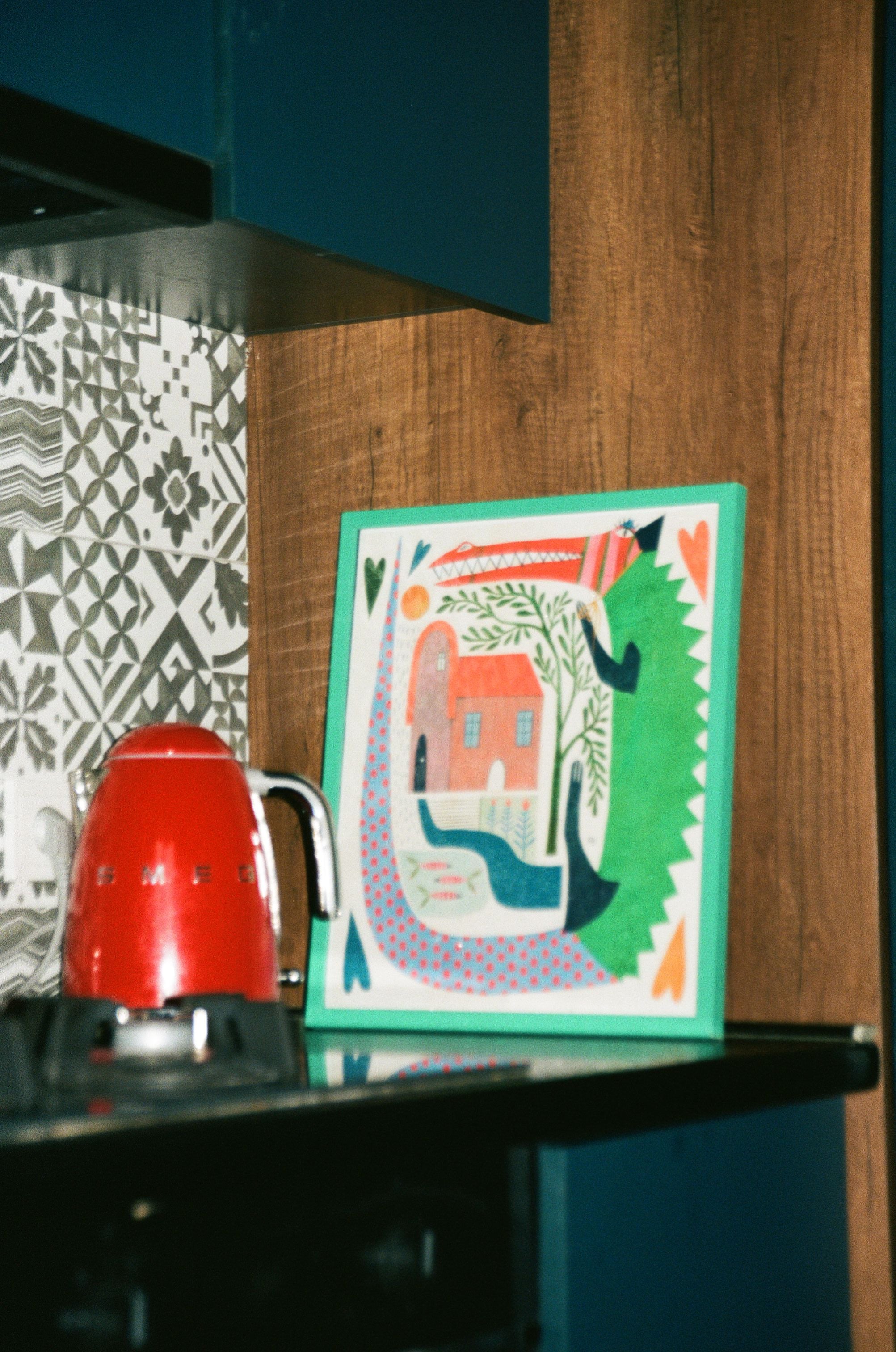 poster in the kitchen, with crocodile, by DAE