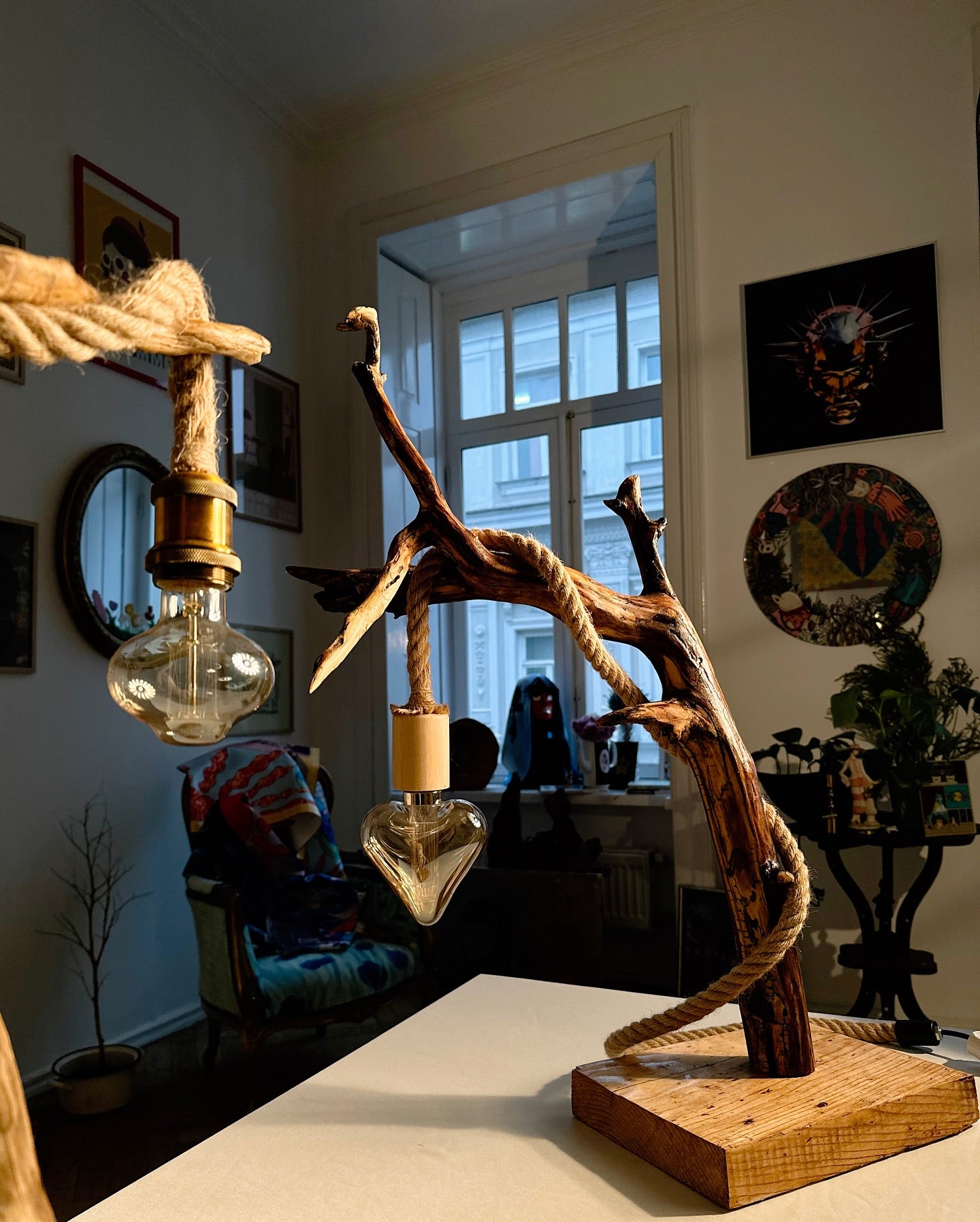 lamps standing on the table