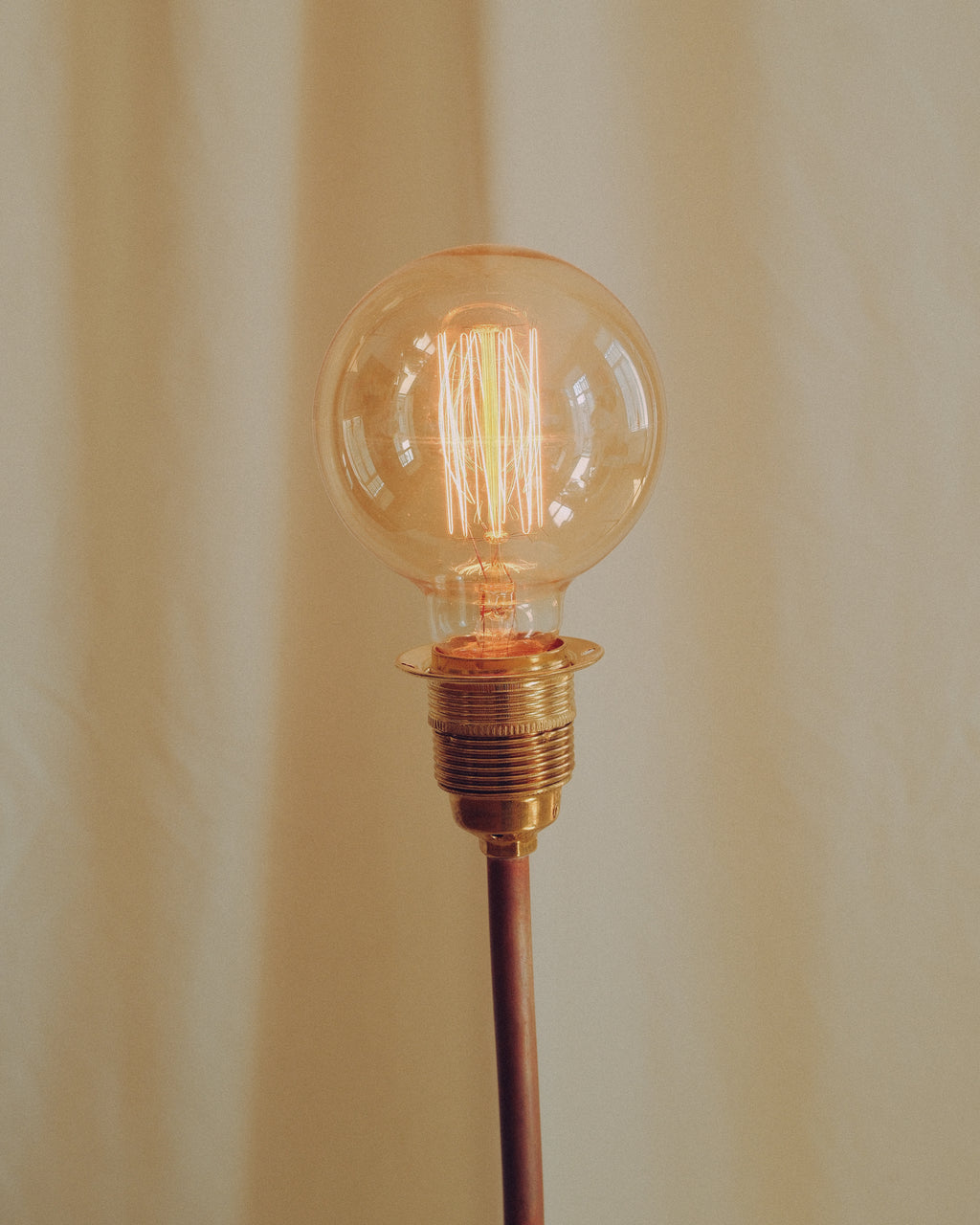 bulb of the lamp and metal