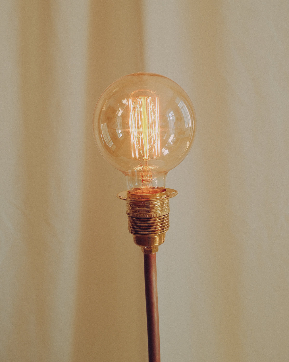 bulb of the lamp and metal
