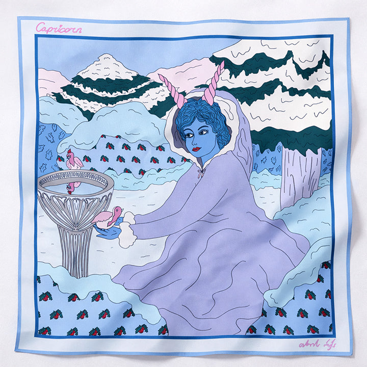 capricorn scarf on white background