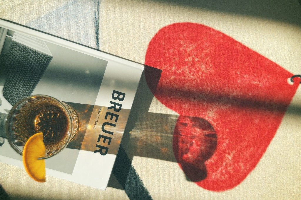 Close-up of Feli Beringer’s artwork on the “Certain Kind of Night” tablecloth.